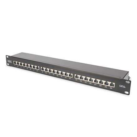 Digitus | Patch Panel | KAT 6A | RJ45, 8P8C | m | RJ45 afskærmning (bronze fortinnet) | Velegnet til 483 mm (19"") skabsmontering