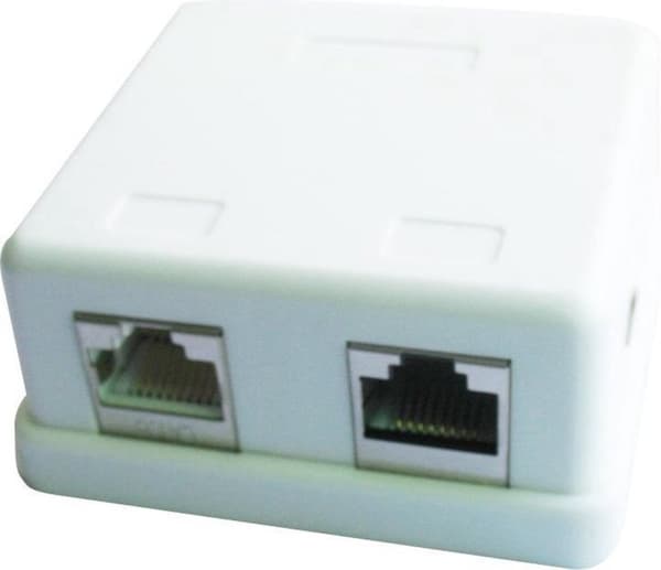 Gembird - 2 porte CAT5E overflademonteringsboks semi-afskærmet - Keystone-stik