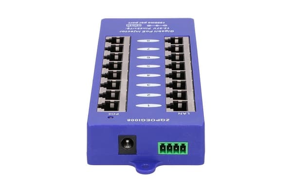 Extralink Gigabit PoE -injektori 8-porttia 8x 1000Mb/s RJ45, tila B