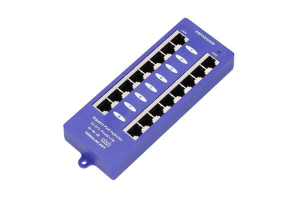 Extralink Gigabit PoE -injektori 8-porttia 8x 1000Mb/s RJ45, tila B