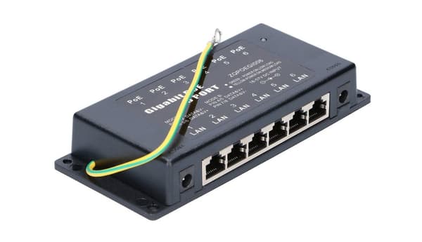 Extralink 6 porte | Gigabit PoE-injektor | 6x 1000 Mbps RJ45