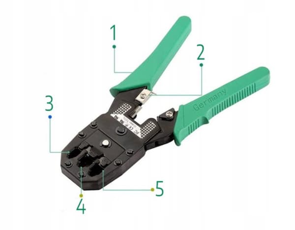 LAN RJ45 NETVÆRKSKABELTESTER VÆRKTØJSSÆT STIKKRYMPTANG AFSTRIPPERTANG ETUI
