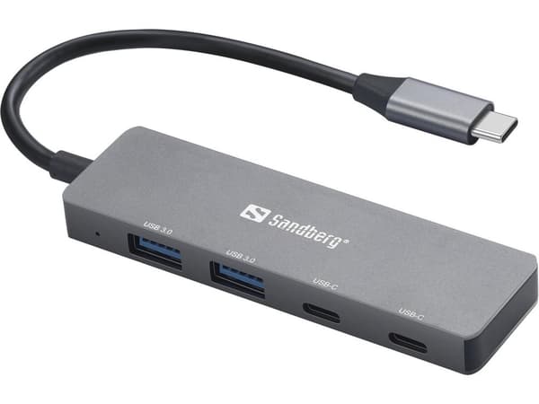 Hubb Sandberg USB-C till 2xUSB-A+2xUSB-C, modell V-6FUTP-07Y, 136-50