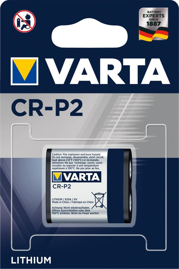 Varta Lithium CR-P2 6V Batteri til professionelle kameraer, 06204301401