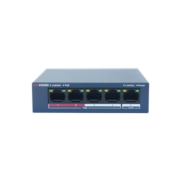 HIKVISION PoE Switch, 4 porte, Uadministreret drift,4-Port PoE