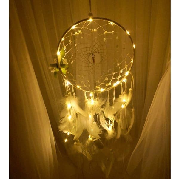 Valkoinen unelmasieppo LED-valaistuksella - 2m