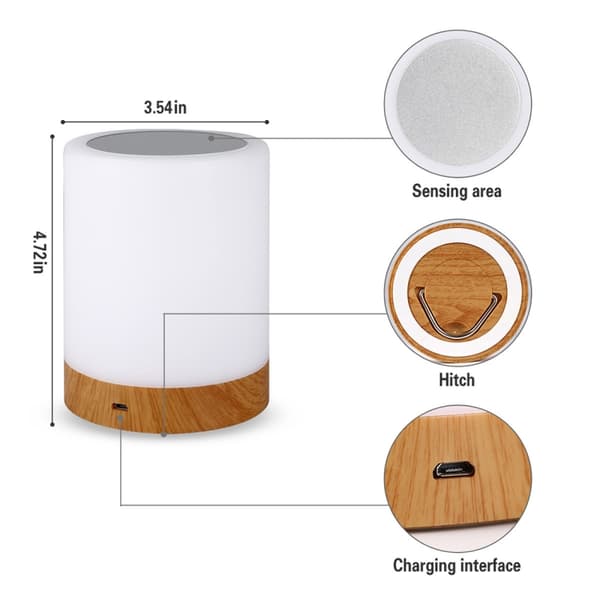 Atmosfärisk bordslampa med touch, flera ljuslägen & dimningsfunktion