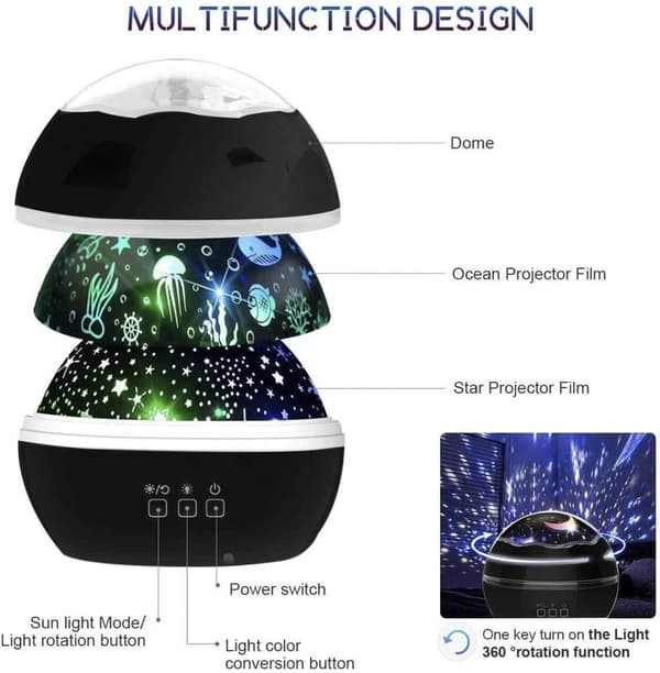 Stjerneprojektor LED Galaxy Light / Natlampe / Stjernelampe Lampe