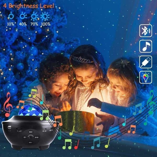 Stjärnprojektor Rymdlampa LED med Inbyggd Bluetooth Högtalare