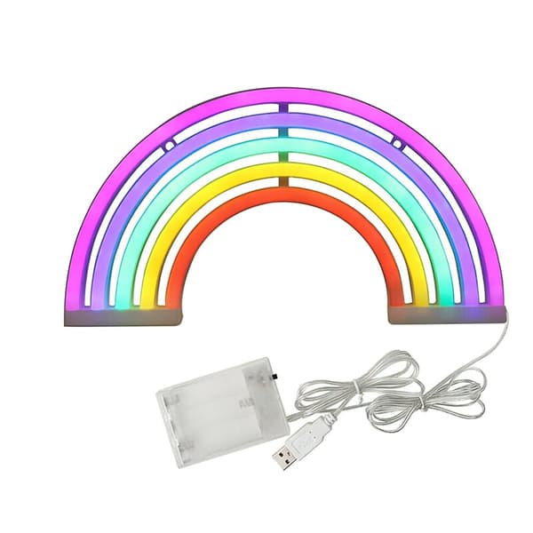 LED-lampe / Nattlampe Neon - Regnbue