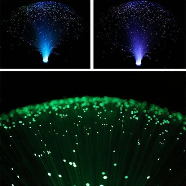 Fiberoptisk Lampe / Fiberlampe - Fargeskiftende - 21 cm