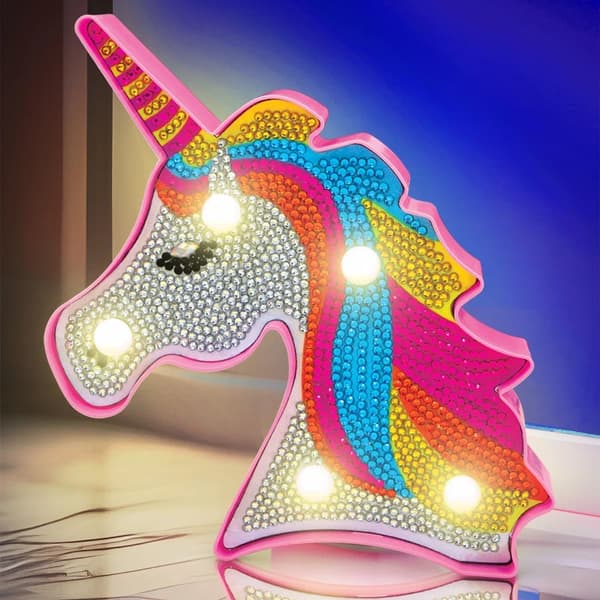 Diamond Painting Lampa för Barn LED / Diamantmålning - Unicorn