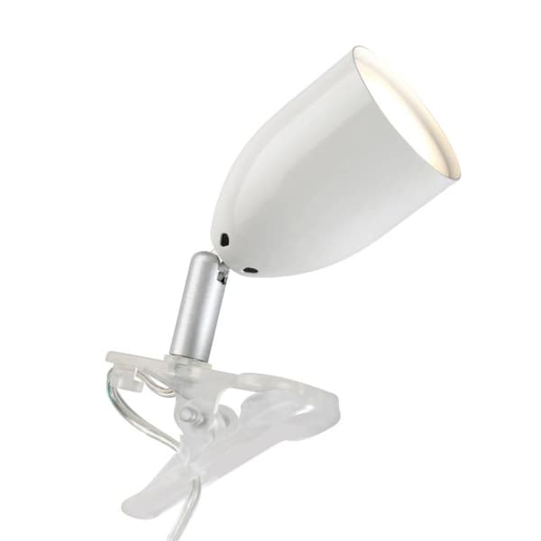 BRILLIANT lampe Leo LED klemme lys hvid | 1x LED-PAR51, GU10, 3W LED-reflektorlampe medfølger, (240lm, 2700K) | Skala A ++ til E | Med ledningskontakt