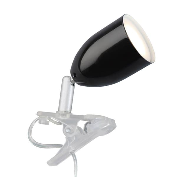 BRILLIANT lampe Leo LED klemme lys sort | 1x LED-PAR51, GU10, 3W LED-reflektorlampe medfølger, (240lm, 2700K) | Skala A ++ til E | Med ledningskontakt