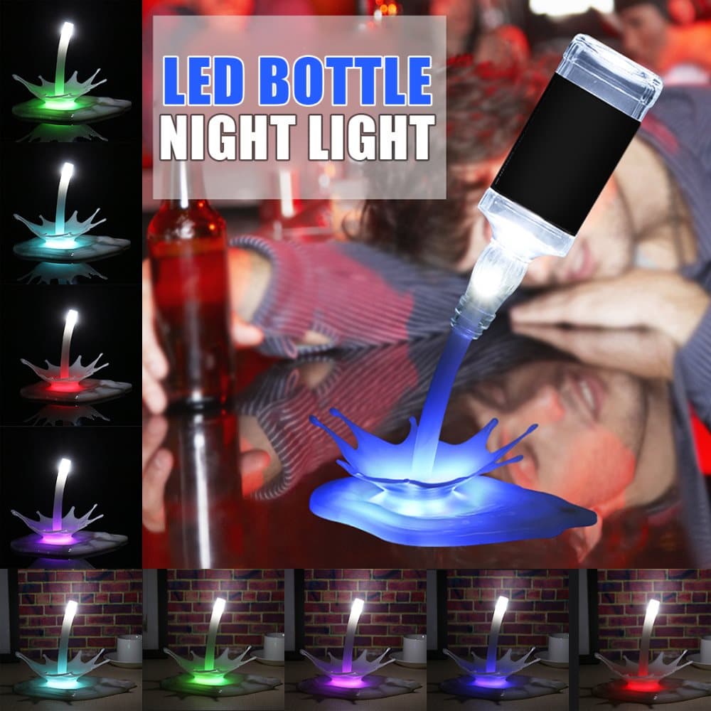 3D USB LED-lampa hälla vinflaska Lampa Nattljus Bord Skrivbord Touch Control