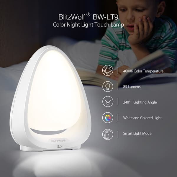 BW-LT9 Touch Switch Color Night Light 4000K färgtemperatur 85 lumen 240° belysning
