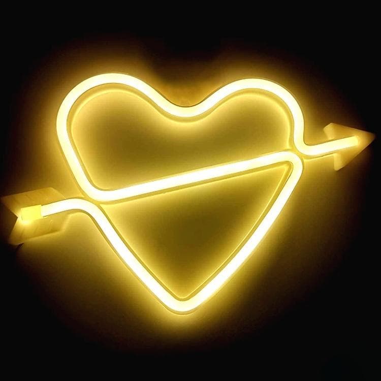 Hjärta Neonskylt - Varmvit