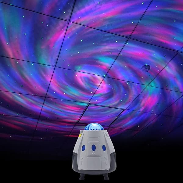 Stjärnprojektor Rymdskepp LED Nattlampa Stjärnlampa Lampa