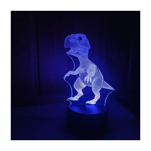 T-rex dinosaurie nattlampa 3D-effekt färgskiftande lampa