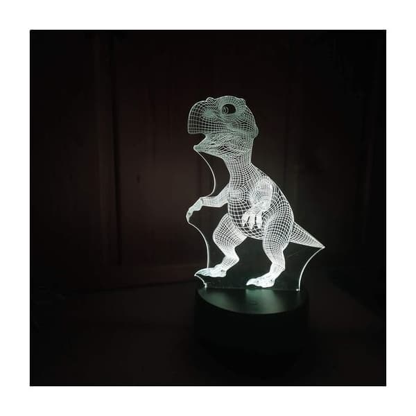 T-rex dinosaurie nattlampa 3D-effekt färgskiftande lampa