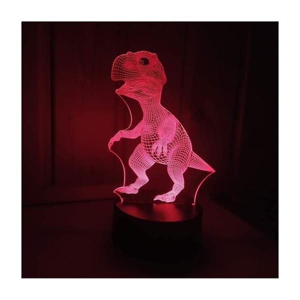 T-rex dinosaurie nattlampa 3D-effekt färgskiftande lampa