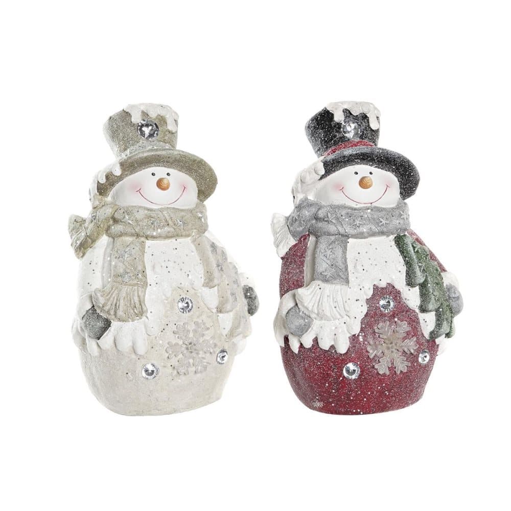 Julgranskula DKD Home Decor Snögubbe Magnesium (24 x 20 x 38 cm) (2 antal)