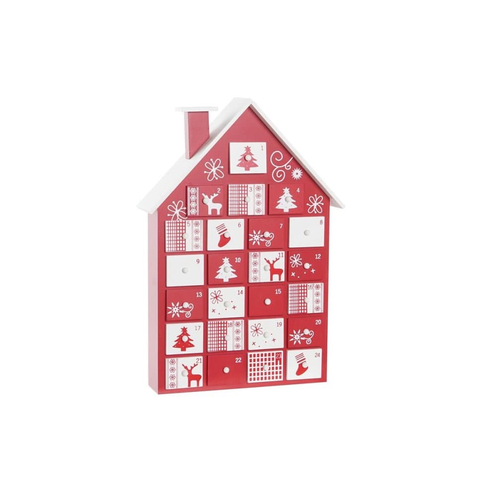 Adventskalender DKD Home Decor Med lådor Hus Trä MDF (27 x 7 x 38 cm)