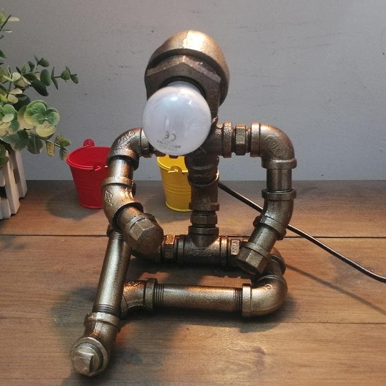 Robot Steampunk lampa Modell 8