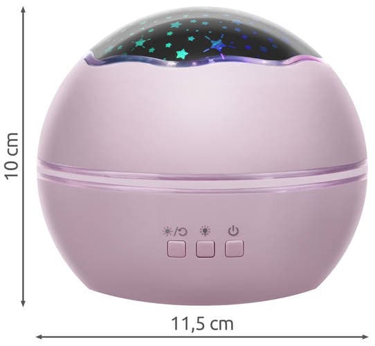 Nattlampa 2in1 Projektor med roterande stjärnhimmel och havet djup - Rosa