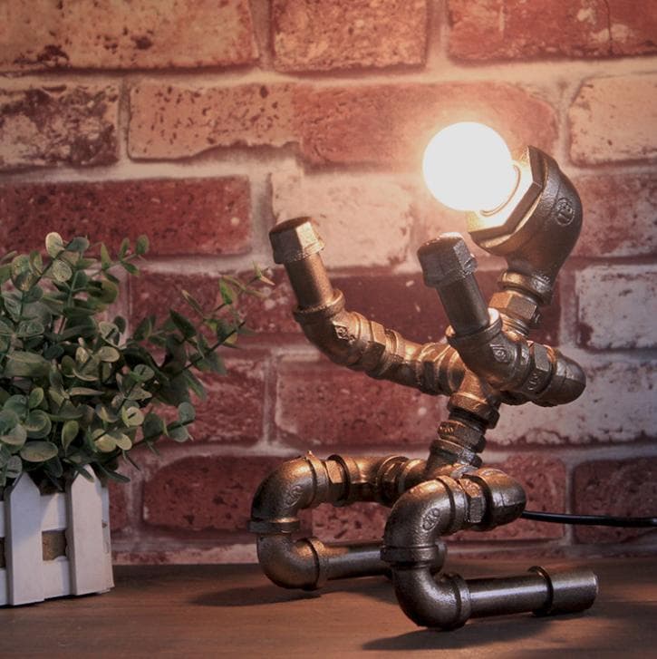 Robot Steampunk lampa Modell 6