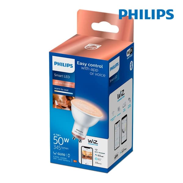 Dichroic LED pære Philips Wiz Hvid F 4,7 W GU10 345 Lm (2700 K) (2700-6500 K)