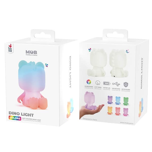 Søt Nattlampe Dino Multicolor