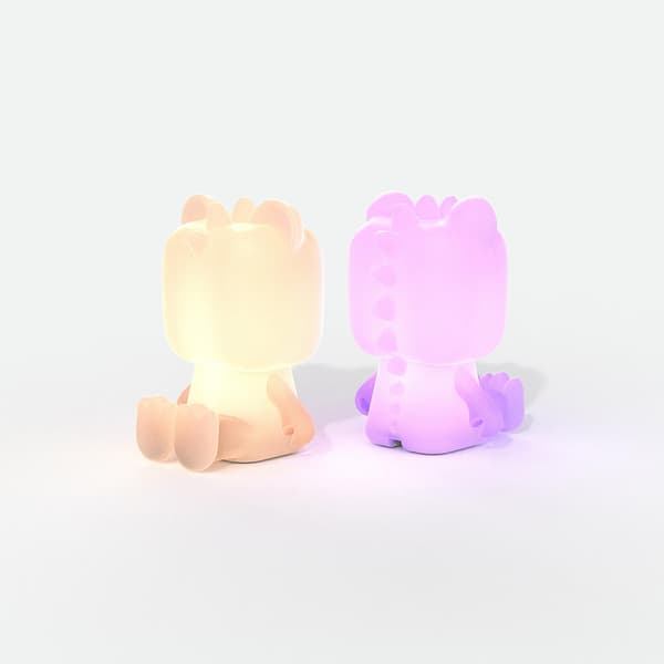 Søt Nattlampe Dino Multicolor