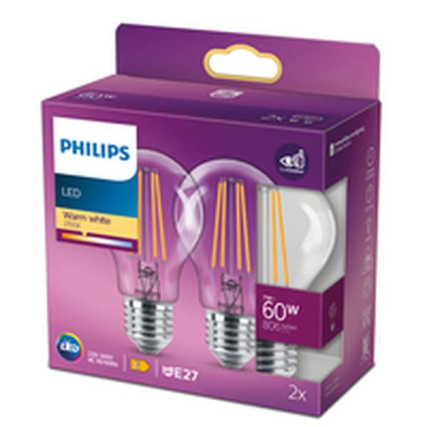LED-lamppu Philips Classic 60 W Valkoinen E E27 (2700 K) (2 osaa)
