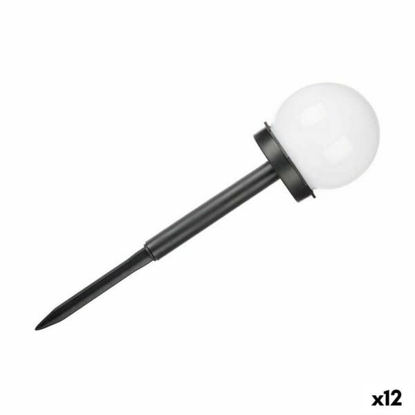 Bøje Ibergarden 10 CM BALL Hvid Sort Plastik 10 x 34,5 x 10 cm Krogla Sol opladning (12 enheder)