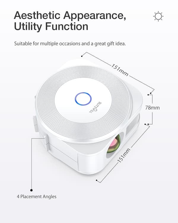 BW-PLT1 Smart Star-projektor uppgraderad version med Star + Colorful LED Nebula Sync With Music Smart APP Control Timing & Countdown Voice Control med