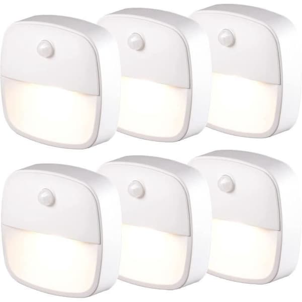 LED nattljus med inre rörelsesensor - 6 delar - Vit - Mått 6