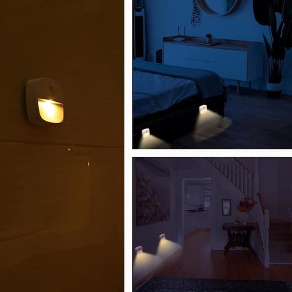 3 st inomhus rörelsesensorljus, batteridrivet LED-nattljus, automatisk trappa nattljus för hall, sovrum, orientering