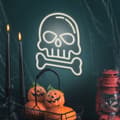 Miniatyrbilde 1 av 2: Dekorativ neon LED-belysning Scull and Bone - Hvit