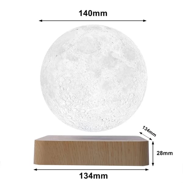 Flydende Maglev Lampe Atmosfærelampe Moon Ash Wood