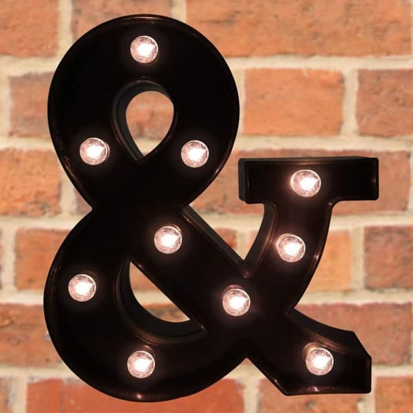 LED Ampersand &-tegn Dekorasjonslys - Perfekt bolig-, bar- og festdekorasjon