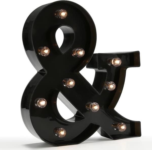 LED Ampersand &-tegn Dekorasjonslys - Perfekt bolig-, bar- og festdekorasjon