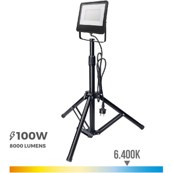 Edm Led-strålkastare 100w 6400k Svart