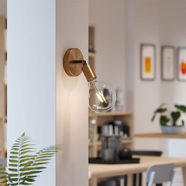 Creative Cables Vägglampa Sticka Ljus Metal 90º Med Glödlampa Guld