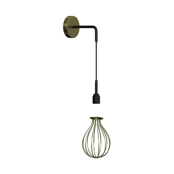 Creative Cables Vägglampa Metal Industrial Drop Med Glödlampa Svart