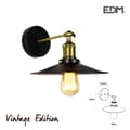 Miniatyrbild 2 av 2: Edm Vägglampa Vintage 32100 E27 60w Svart