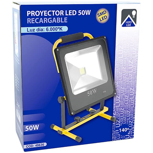 Hepoluz Ladattava Led Valonheitin 50w Hopeinen