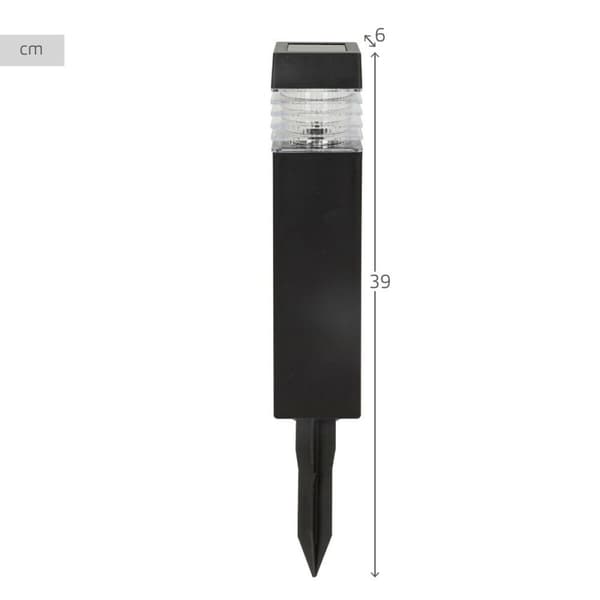 Uppsättning med solcellsstav Aktive 4 Delar Plast 6 x 39,5 x 6 cm (4 antal)