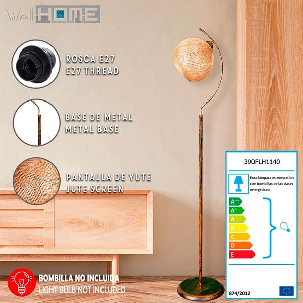 Wellhome Golvlampa Wh1069 Guld