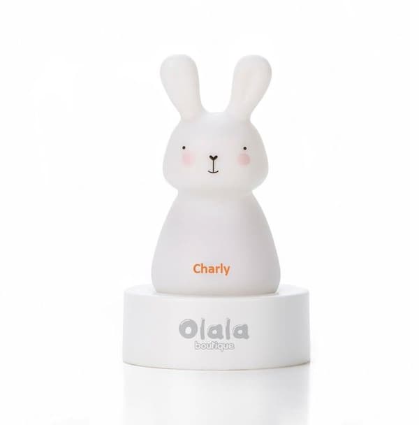 "Charly" kaninnattlampa från Olala® - Uppladdningsbar nattlampa för barn Mjuk och lugnande ljusinduktion